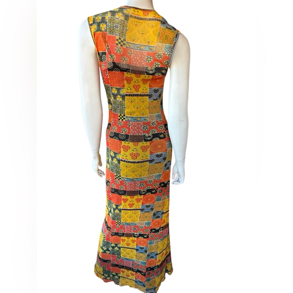 RARE Vintage 80’s VIVIENNE TAM sleeveless mesh maxi dress w/ original slip sz 1 - Picture 6 of 8
